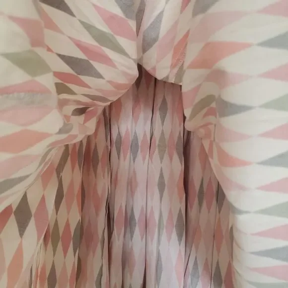 Pinup Couture Bella Gathered Harlequin Swing Skirt Womens Size L Colorful Cotton